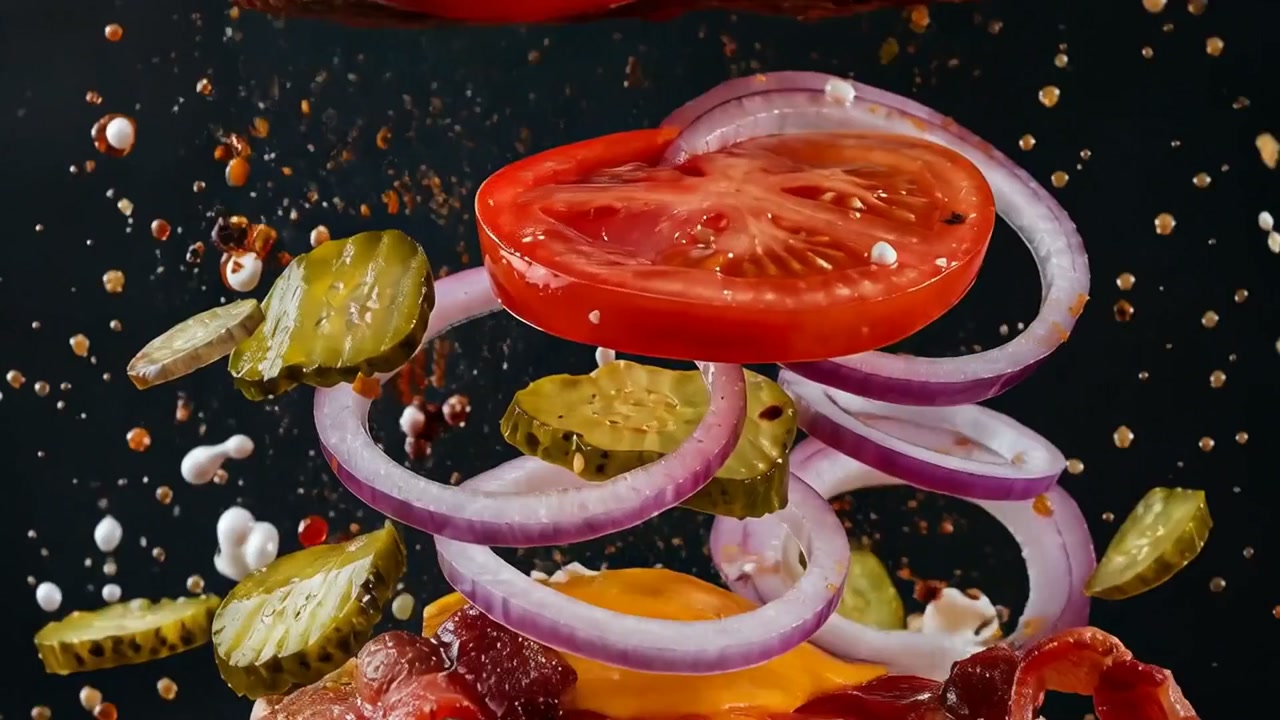 Vegetales frescos cayendo